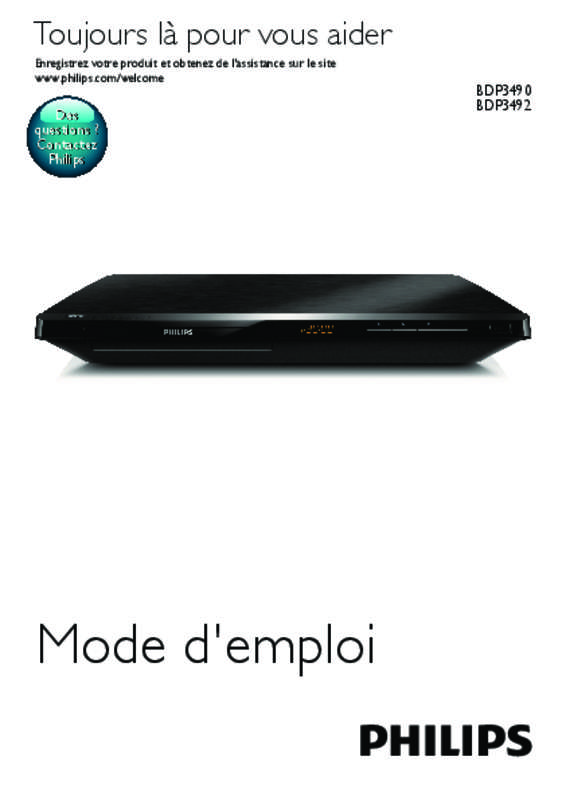 Mode d'emploi PHILIPS BDP 3490