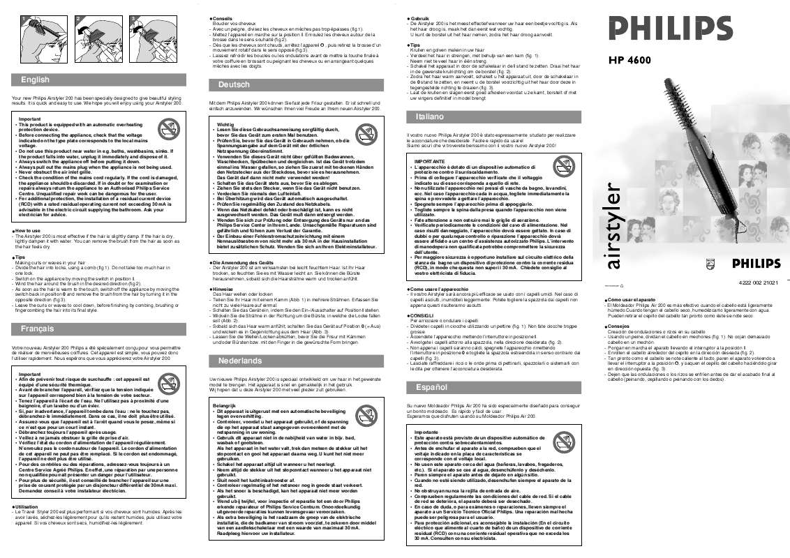 Mode d'emploi PHILIPS HP4600