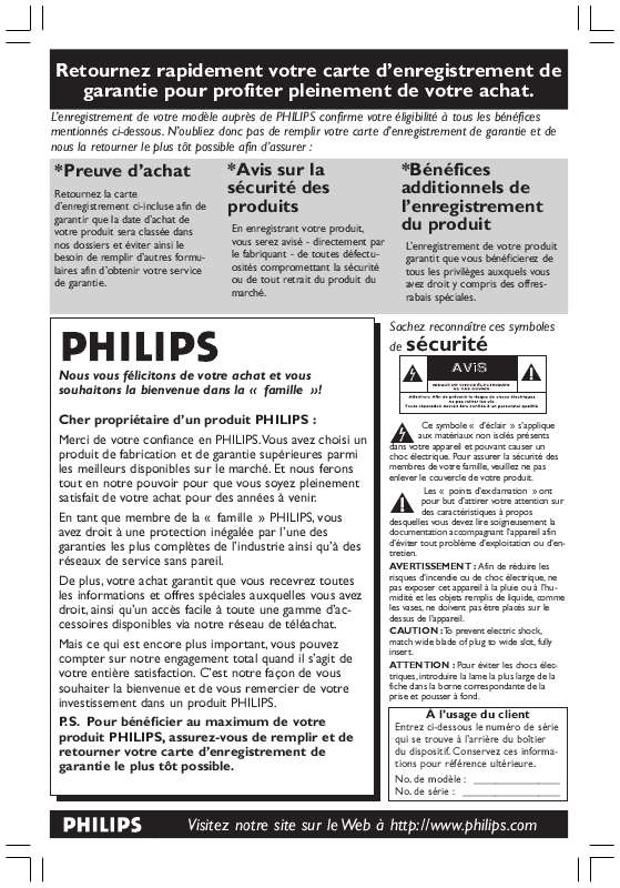 Notice PHILIPS HTS340037B ampli homecinéma Trouver une solution à