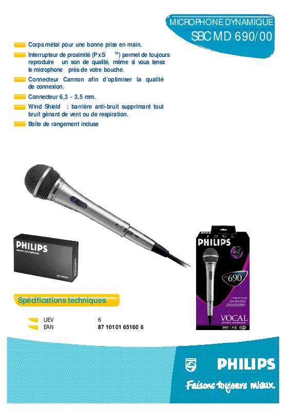 Mode d'emploi PHILIPS SBCMD690