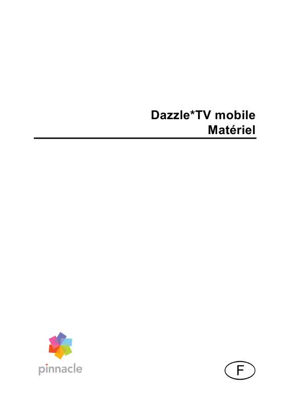 Mode d'emploi PINNACLE DAZZLE TV MOBILE