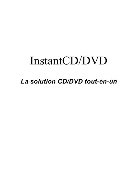 Mode d'emploi PINNACLE DVD INSTANTCD+DVD