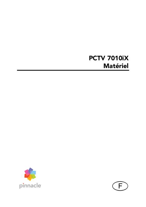 Mode d'emploi PINNACLE PCTV 7010IX