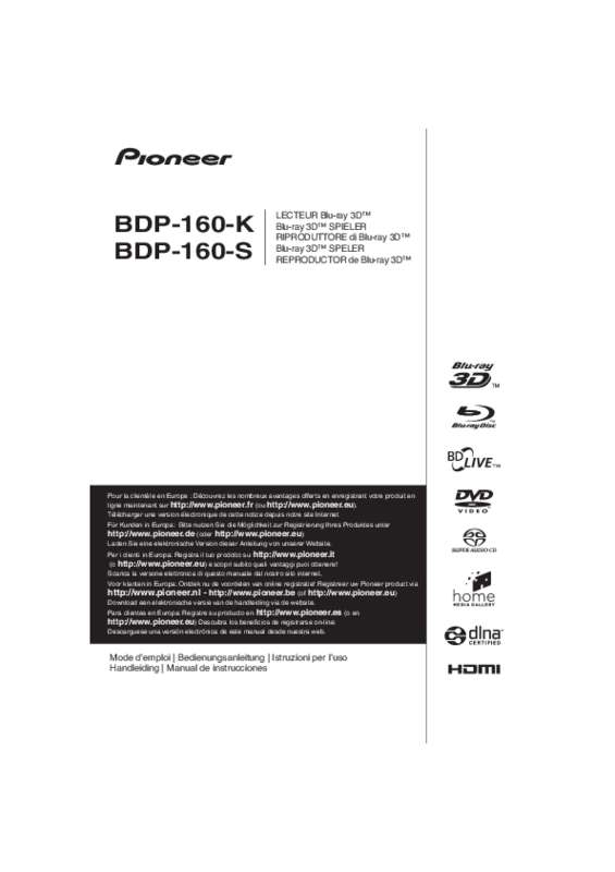 Mode d'emploi PIONEER BDP-160