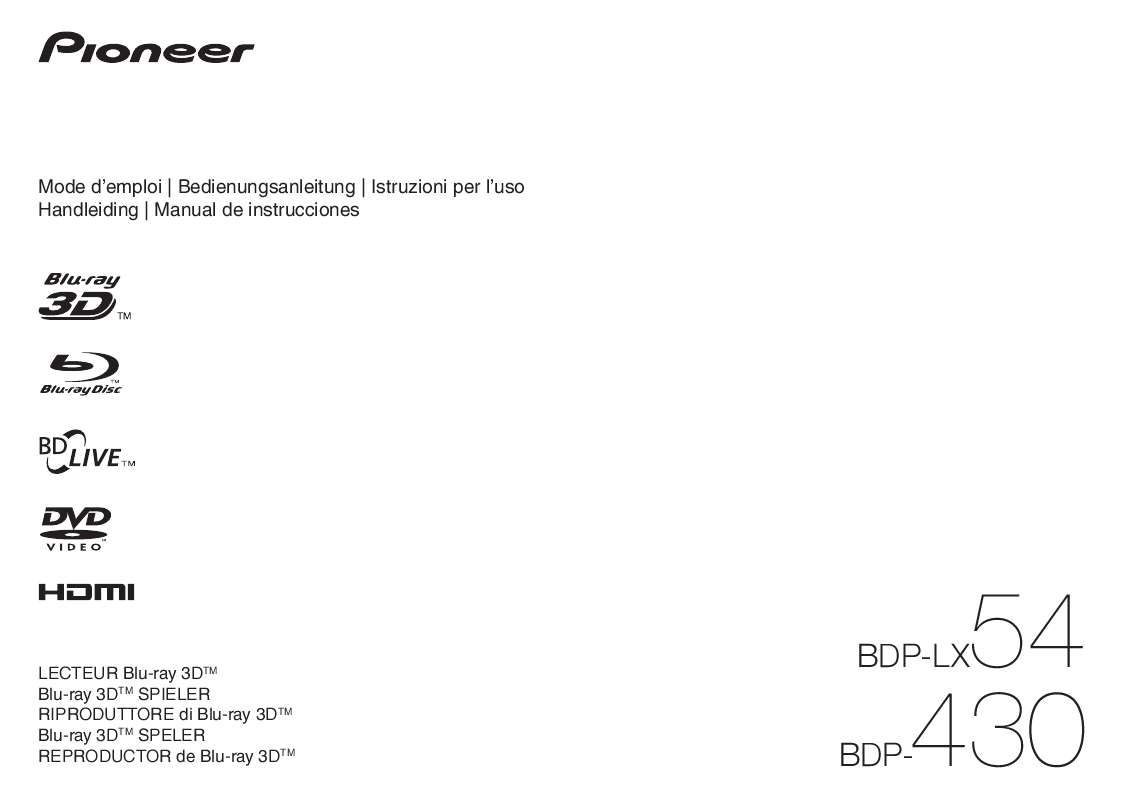 Mode d'emploi PIONEER BDP-430