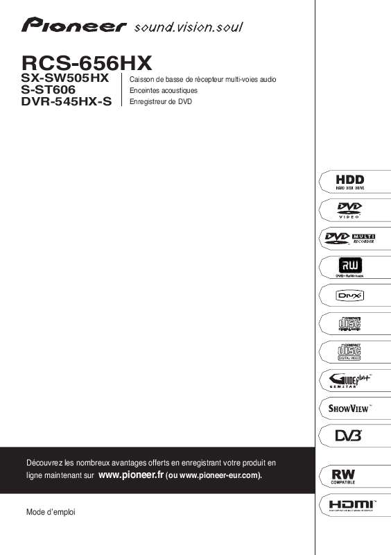 Mode d'emploi PIONEER DVR-545HX-S (RCS-656HX)