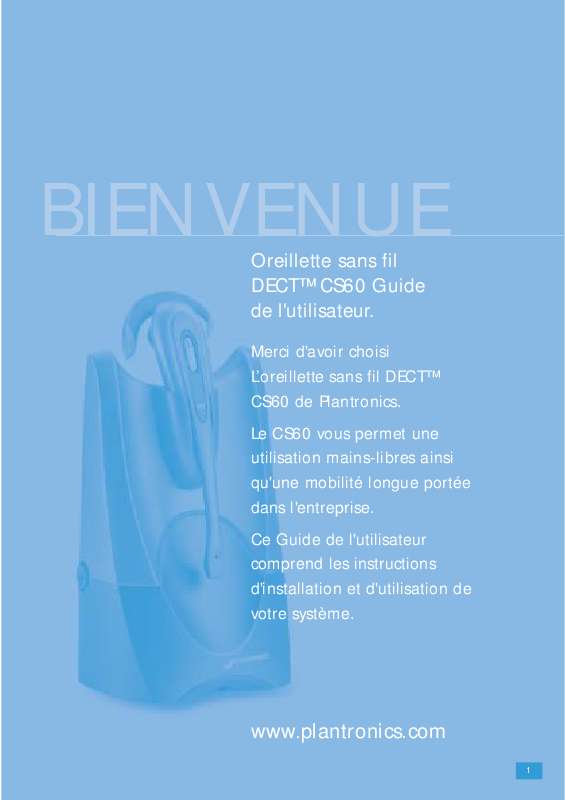 Mode d'emploi PLANTRONICS CS60
