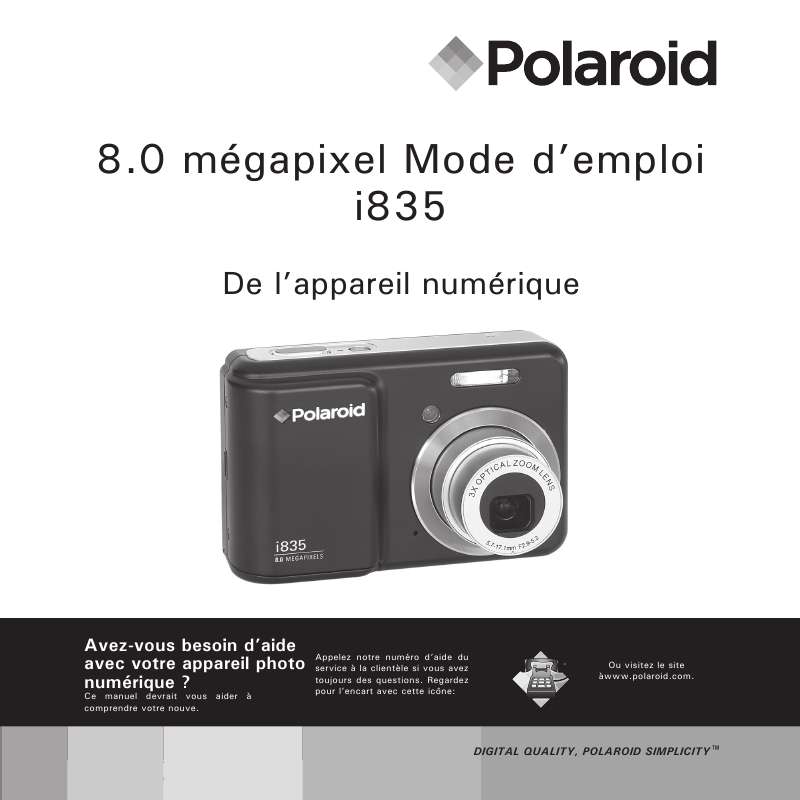 Notice POLAROID I835 appareil photo Trouver une solution à un