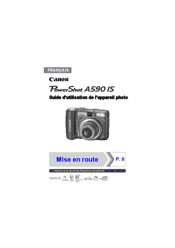Notice POWERSHOT CANON A590IS Trouver une solution à un problème