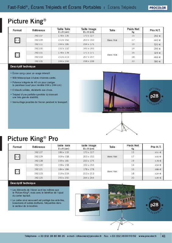 Mode d'emploi PROCOLOR PICTURE KING PRO