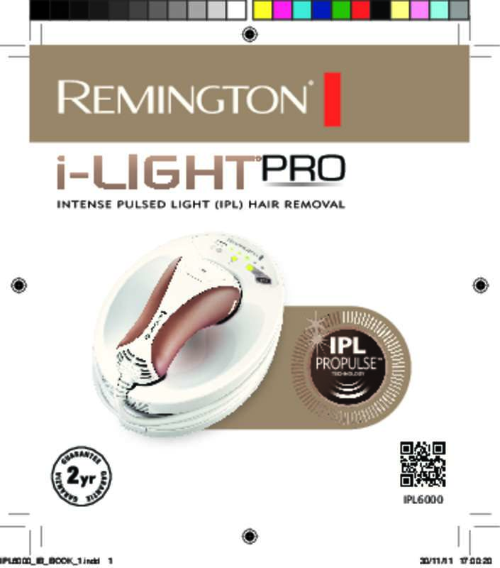 Mode d'emploi REMINGTON IPL6000 I-LIGHT PRO