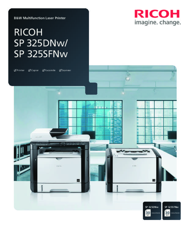 Ricoh sp 325snw сканирование по wifi