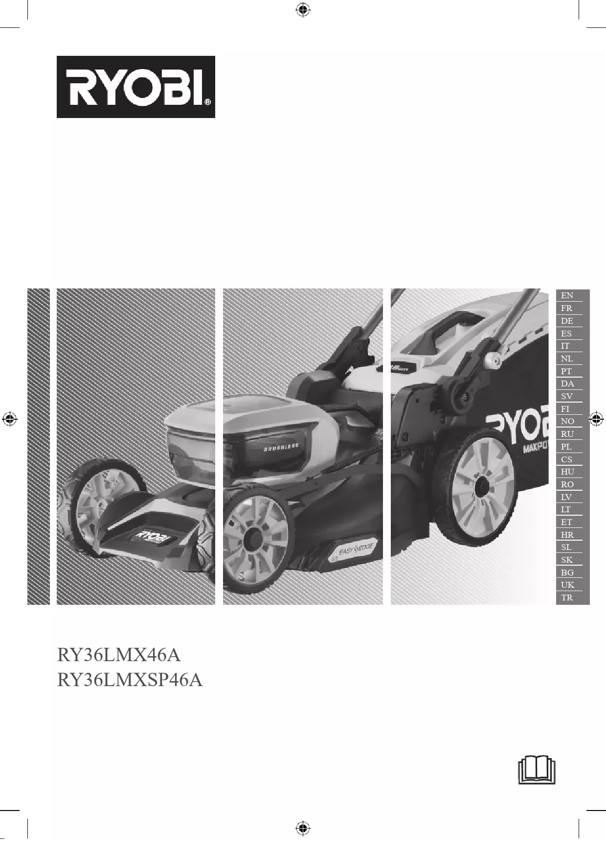 Ryobi RY18LMX40A-0 Tosaerba Senza Fili 40cm 18V - Verde, Con Lama In Metallo E Manici Pieghevoli