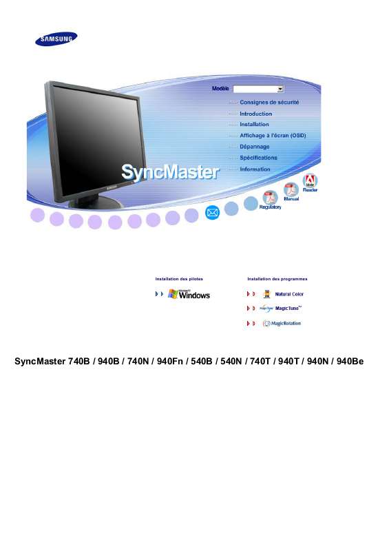 Mode d'emploi SAMSUNG SYNCMASTER 740B HAS