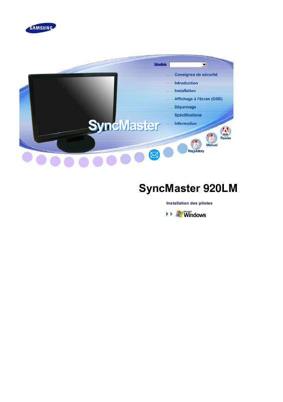 Mode d'emploi SAMSUNG SYNCMASTER 920LM
