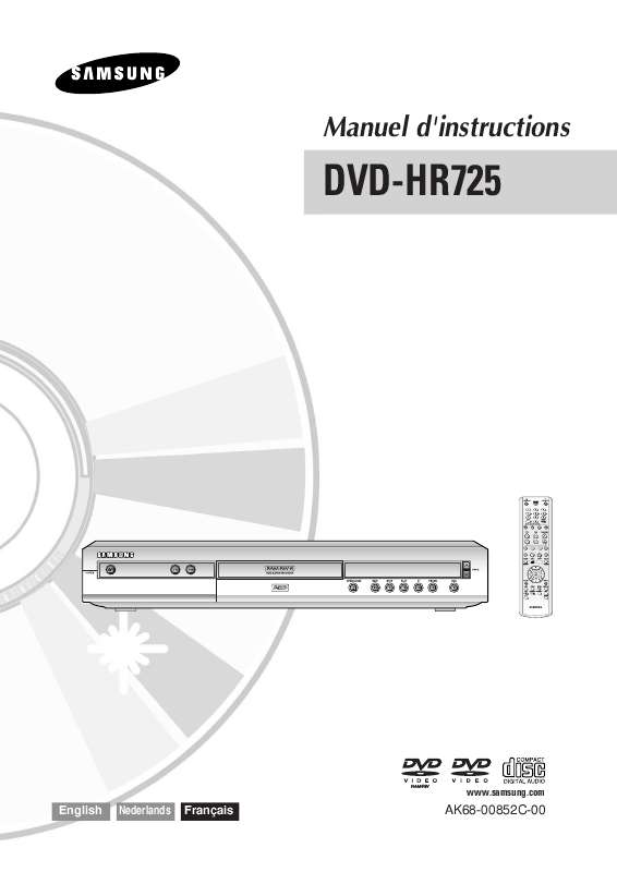 Mode d'emploi SAMSUNG DVD-HR725P