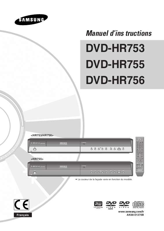 Mode d'emploi SAMSUNG DVD-HR756
