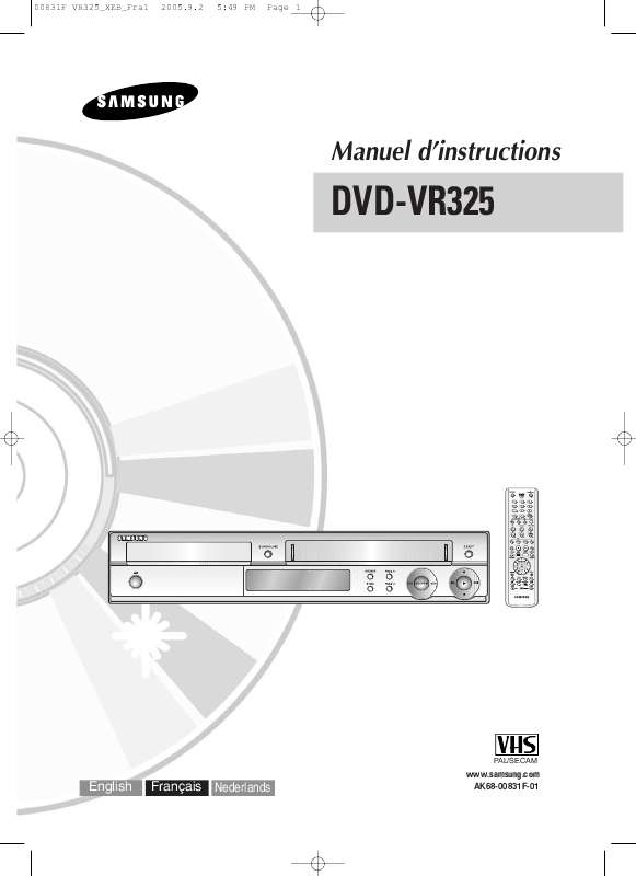 Mode d'emploi SAMSUNG DVD-VR325P