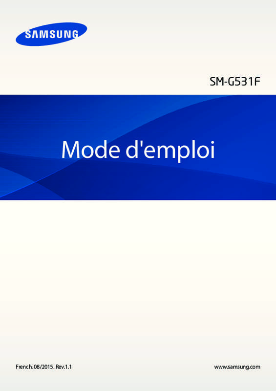 Mode d'emploi SAMSUNG GALAXY GRAND PRIME 4G 5 POUCES - SM-G531F