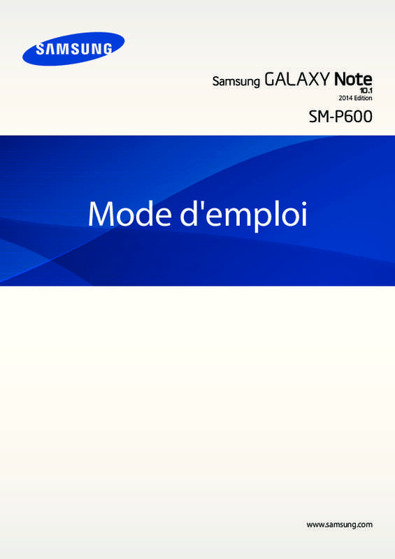 Mode d'emploi SAMSUNG GALAXY NOTE 10.1 EDITION 2014