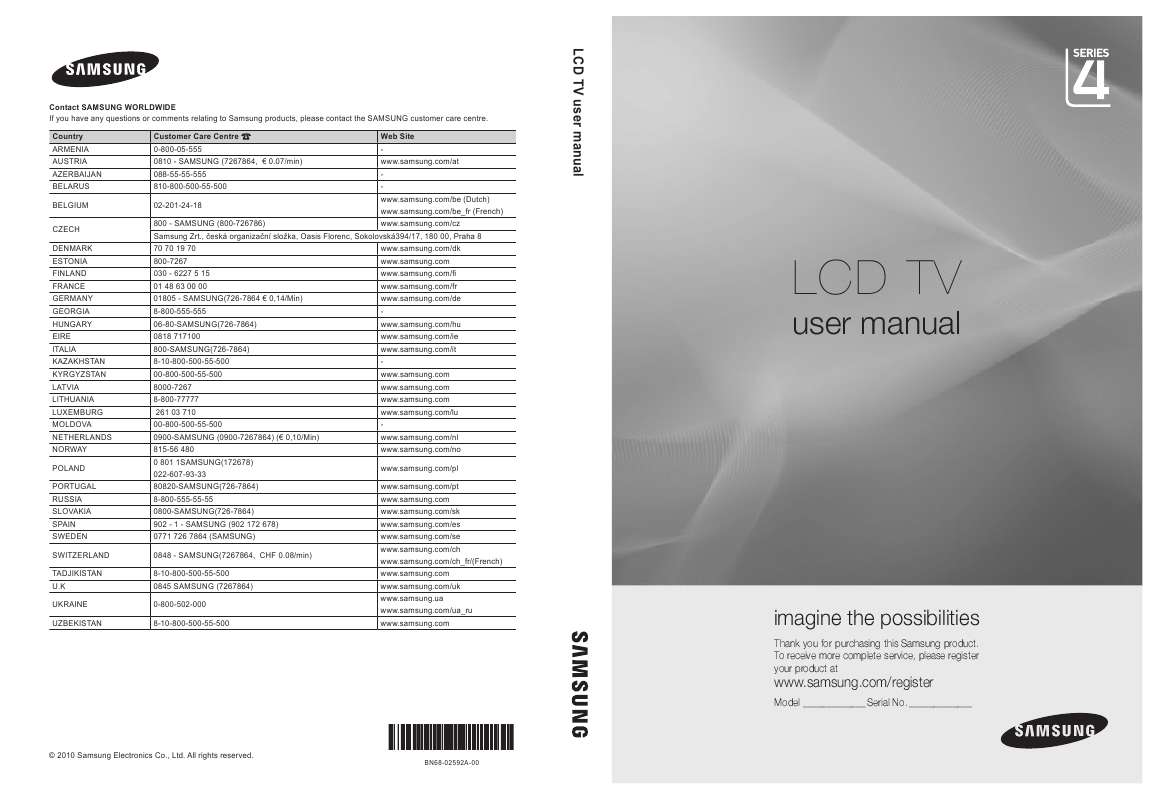 Notice SAMSUNG LE32C450 - tv Trouver une solution à un problème SAMSUNG