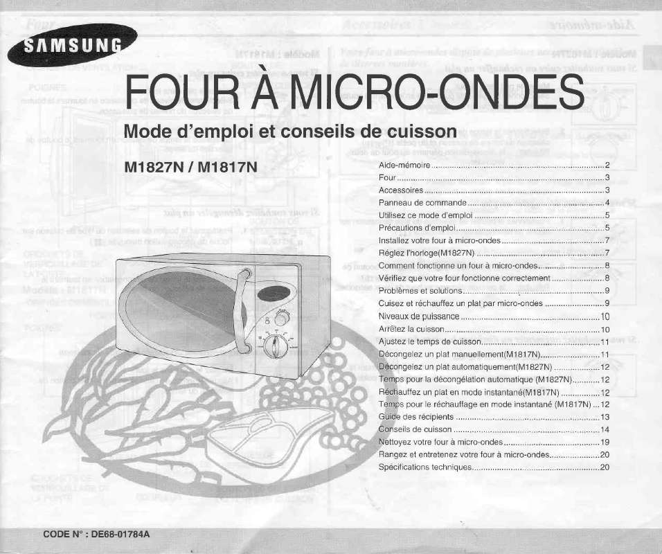 Four Micro Onde Samsung Combi Mode D Emploi