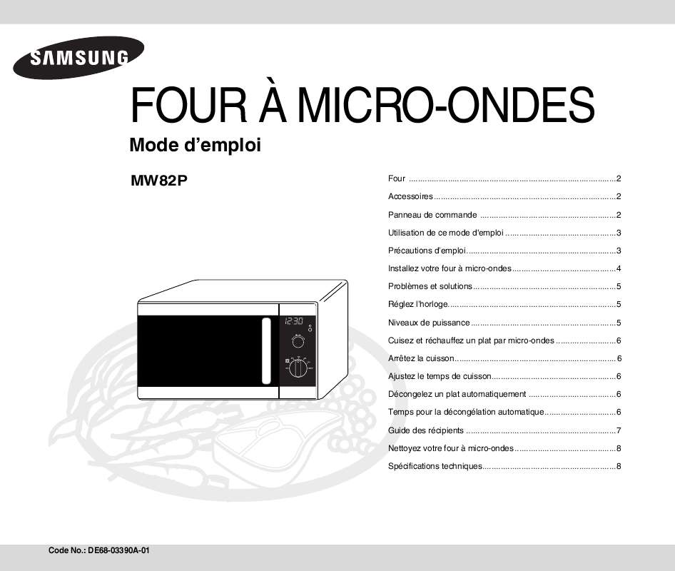 Samsung Four Micro Onde Combiné Mode D'emploi