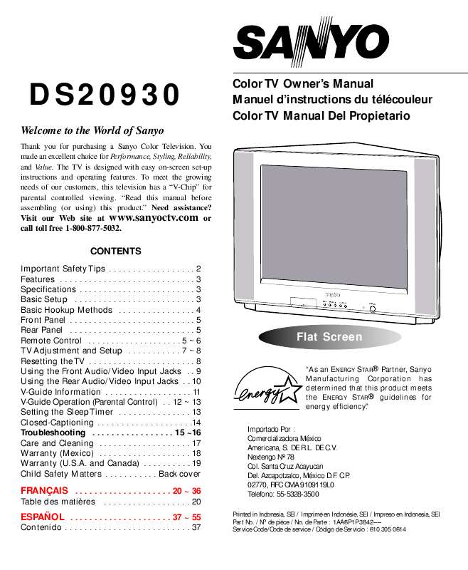 Notice SANYO DS20930 action cam Trouver une solution à un problème
