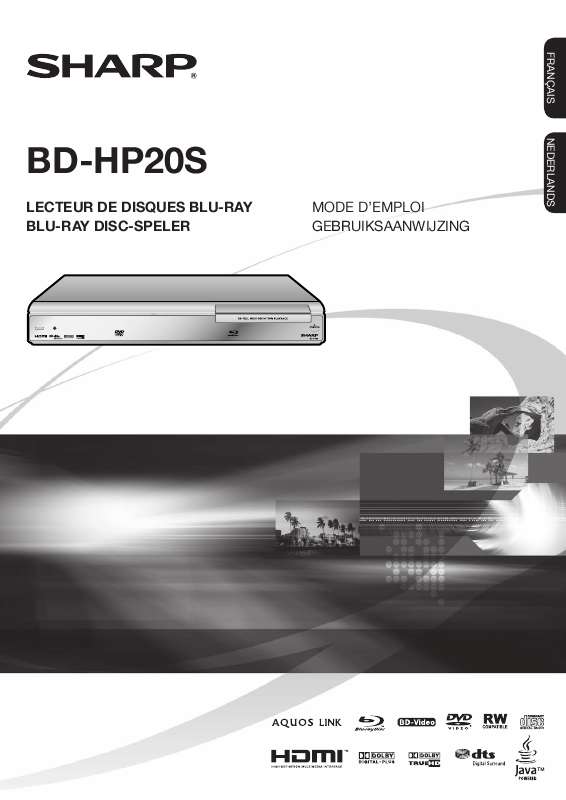 Mode d'emploi SHARP BD-HP20S