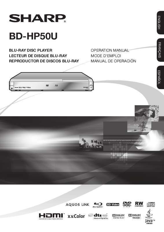 Mode d'emploi SHARP BD-HP50U