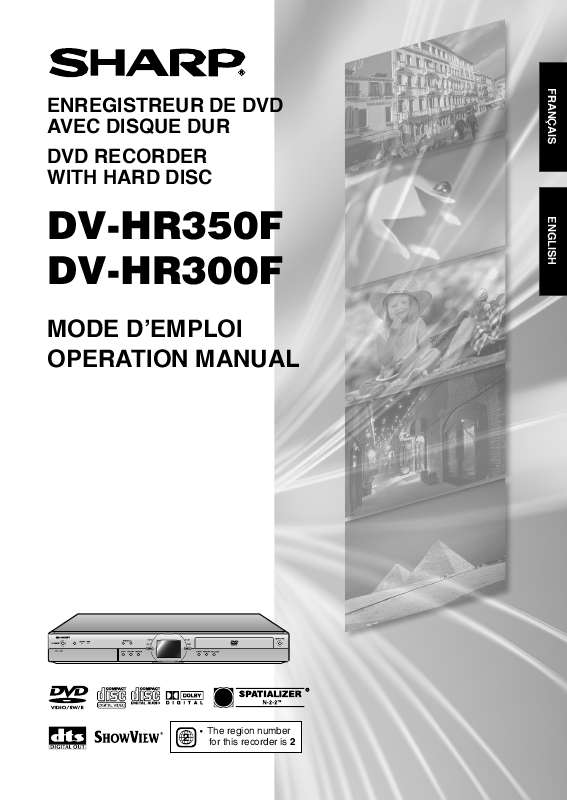 Mode d'emploi SHARP DV-HR350F/HR300F