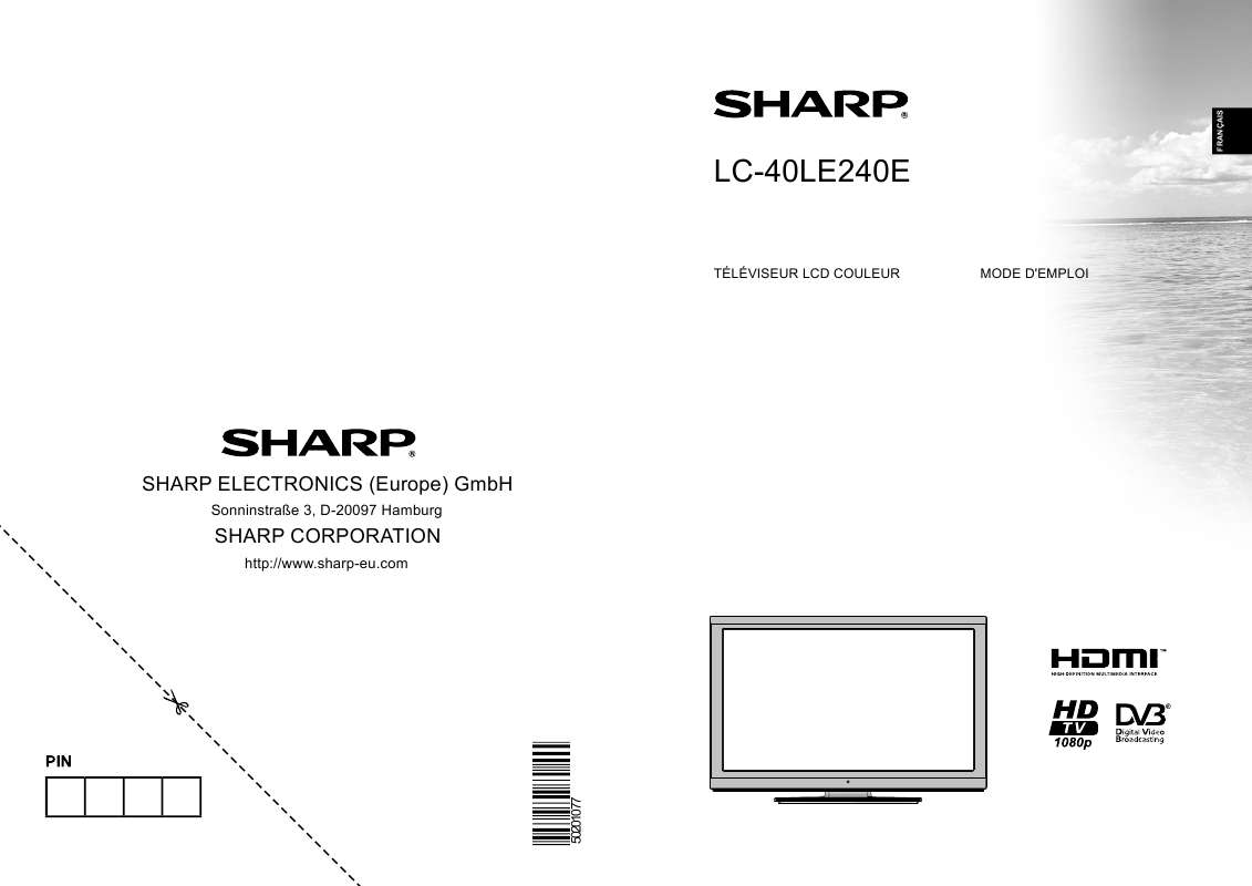 Mode d'emploi SHARP LC-40LE240E