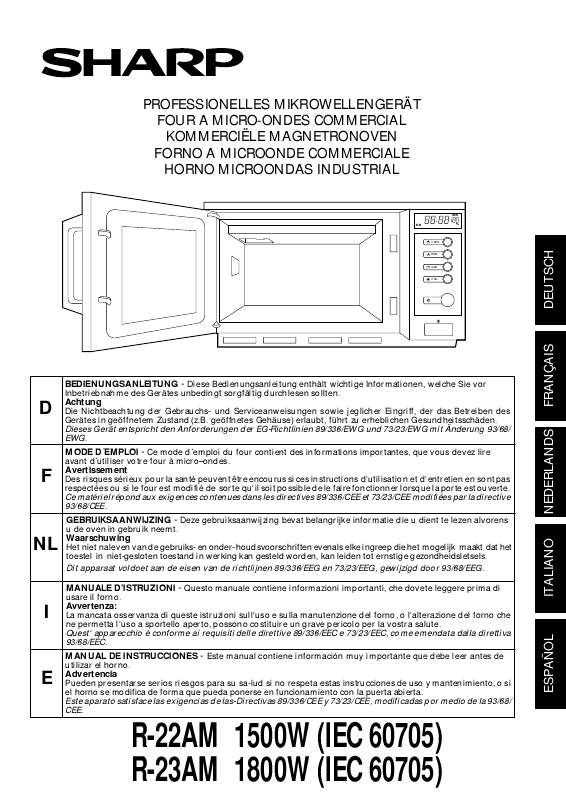 Notice four microonde SHARP R22AM/23AM Trouver une solution à un — free download