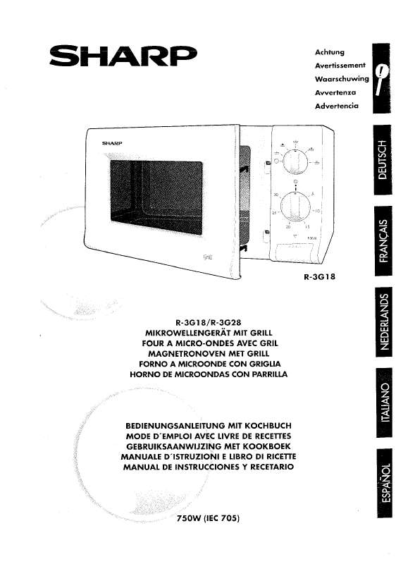 Notice four microonde SHARP R3G18/3G28 Trouver une solution à un — free download