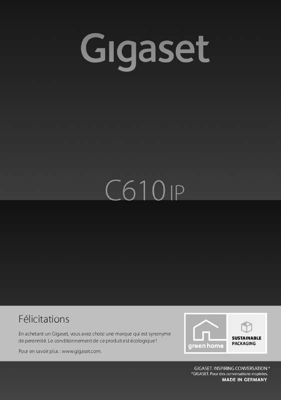 Mode d'emploi SIEMENS GIGASET C610 IP
