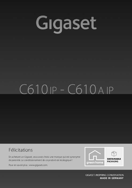 Mode d'emploi SIEMENS GIGASET C610A IP