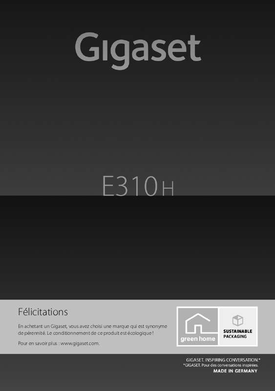 Mode d'emploi SIEMENS GIGASET E310H