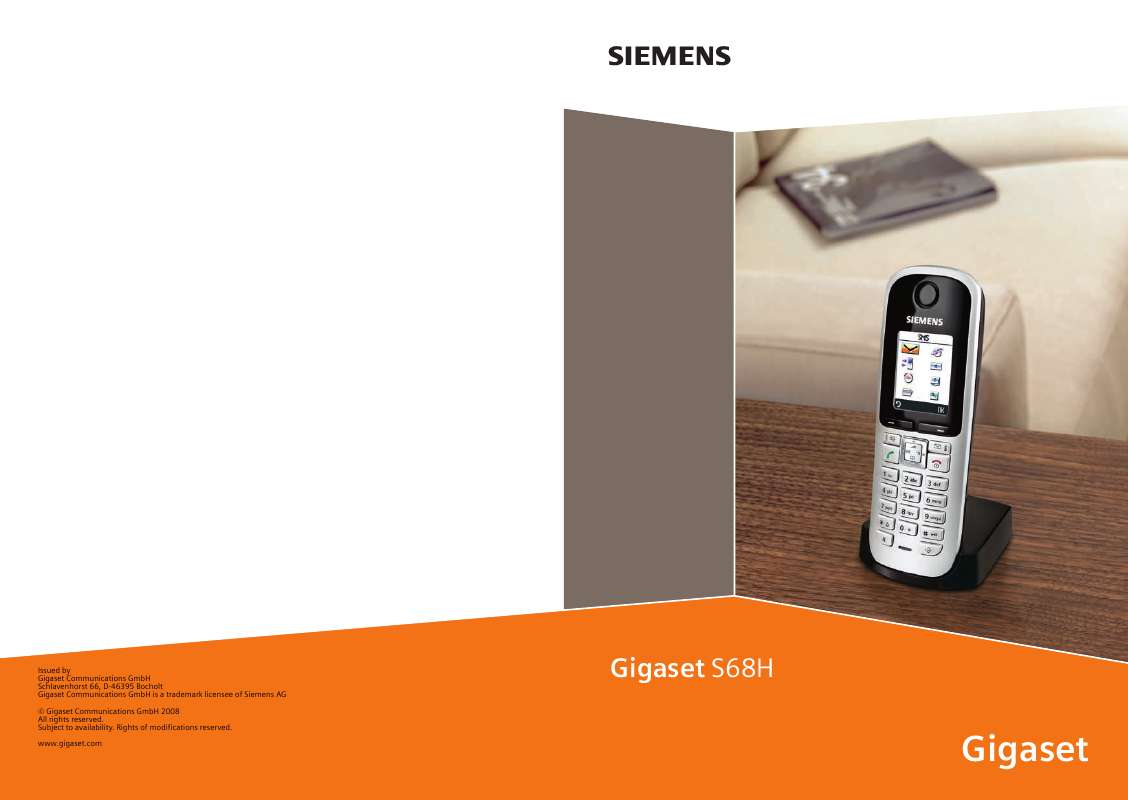 Gigaset Siemens Gigaset S68H S68 S67 S3 Professional S685 Combiné Appareil Portatif 