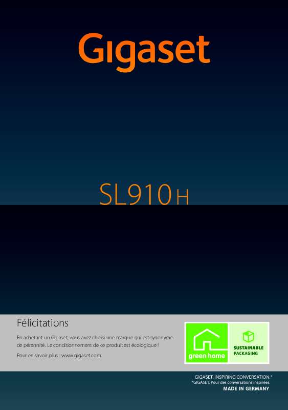 Mode d'emploi SIEMENS GIGASET SL910H