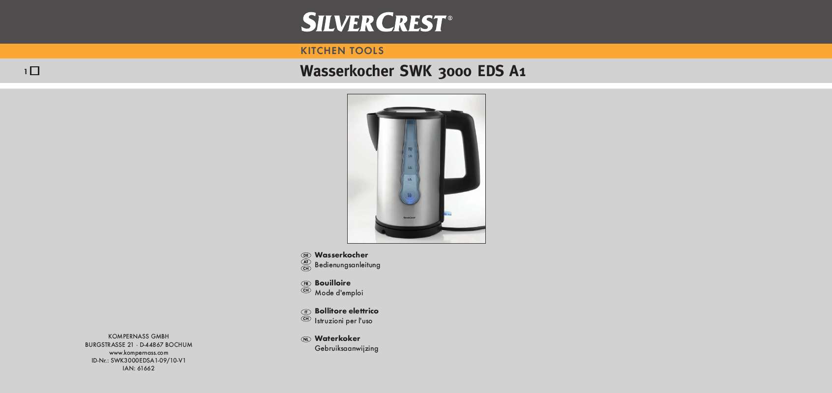 Notice SILVERCREST SWK 3000 EDS A1 KETTLE - Trouver Une Solution à Un ...