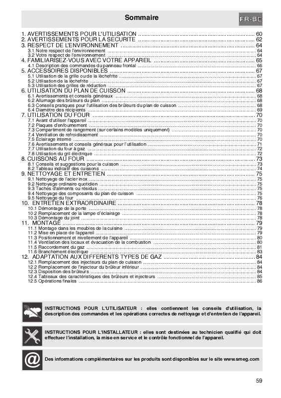 Mode d'emploi SMEG C91GVXI-1