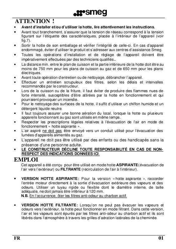 Mode d'emploi SMEG CPE400X
