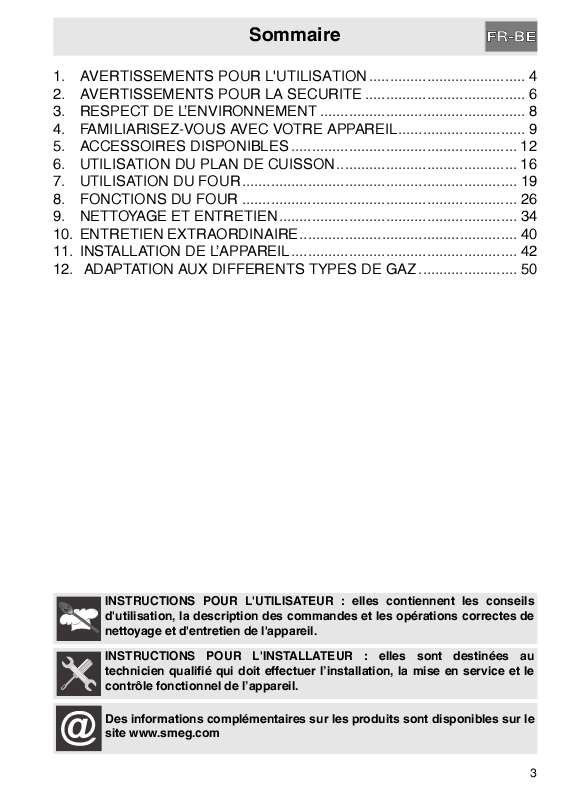 Mode d'emploi SMEG CS19N-7