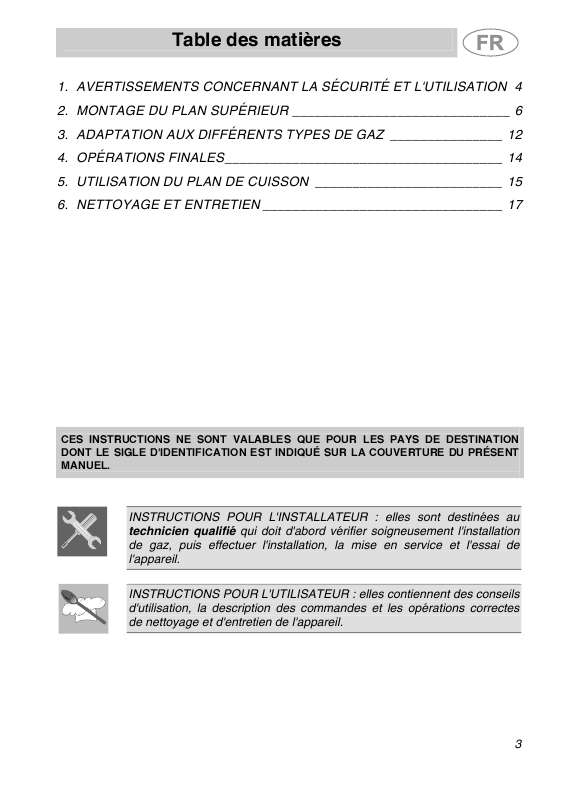 Mode d'emploi SMEG PGF75-4