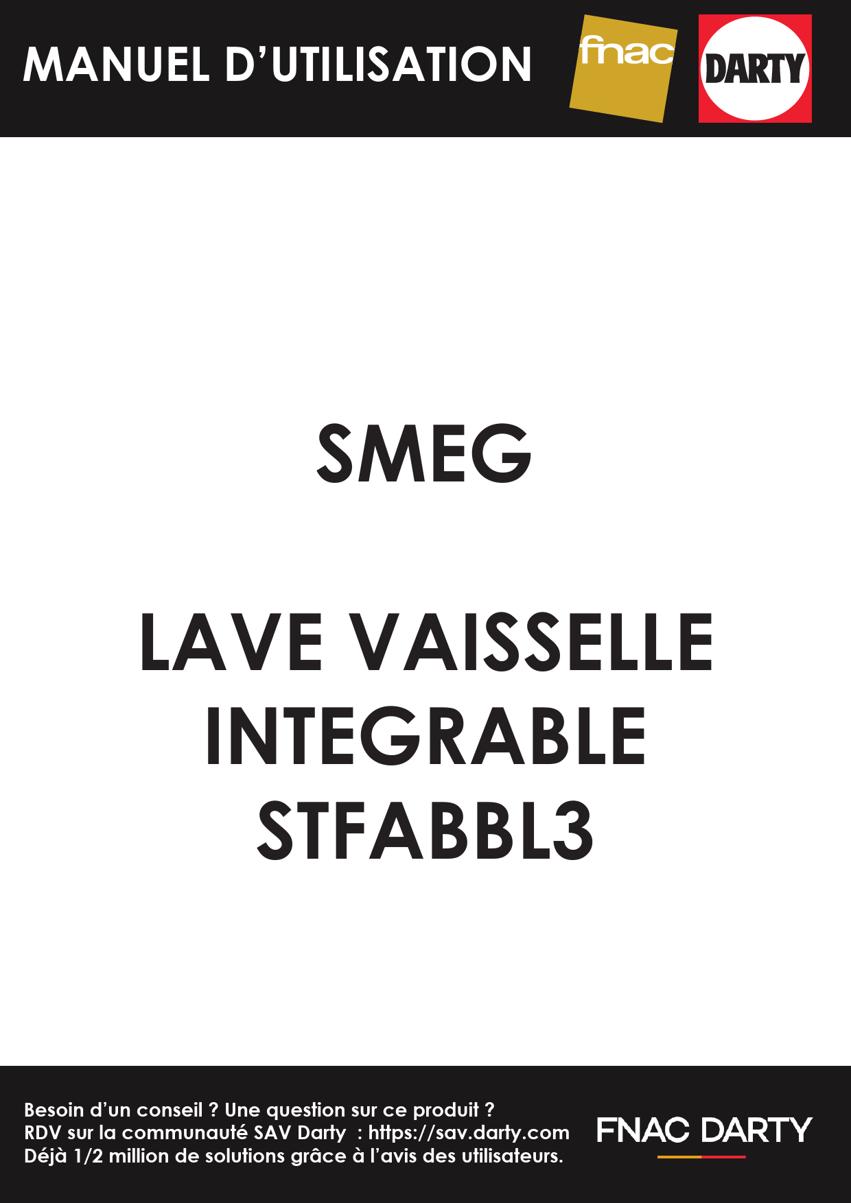 Notice lavevaisselle SMEG STFABBL3 Trouver une solution à un problème — free download