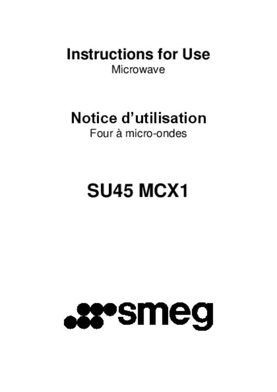 Mode d'emploi SMEG SU45MCX1
