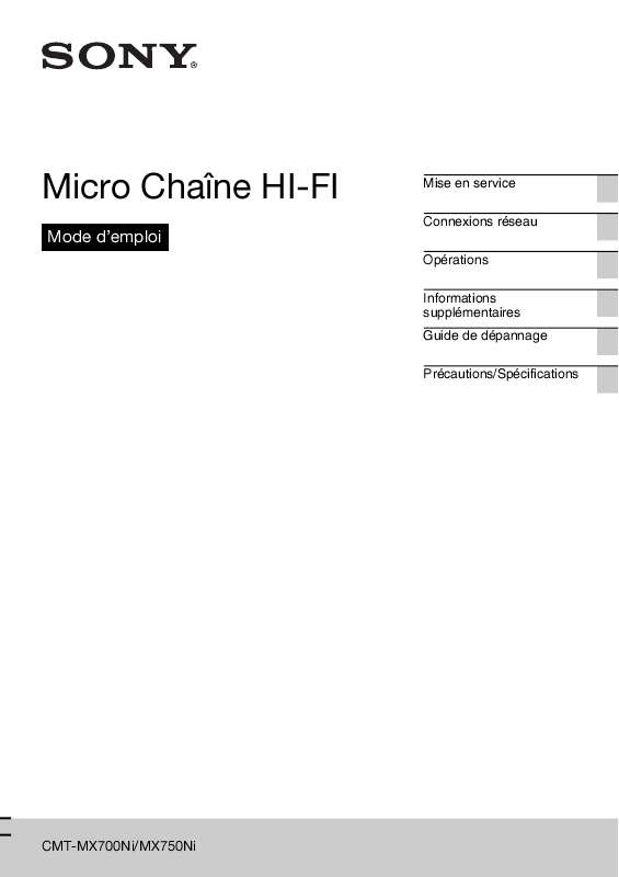 Mode d'emploi SONY CMT-MX750NI