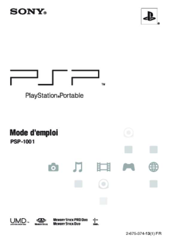 Notice SONY CONSOLE PSP STREET console de jeux Trouver une solution à