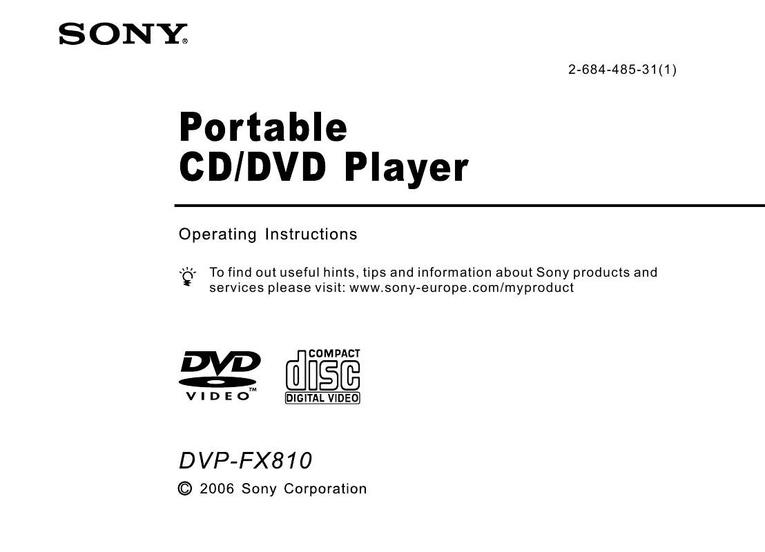 Notice SONY DVPFX810 lecteur dvd Trouver une solution à un problème