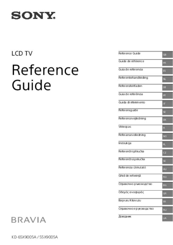 Mode d'emploi SONY KD65ZD9